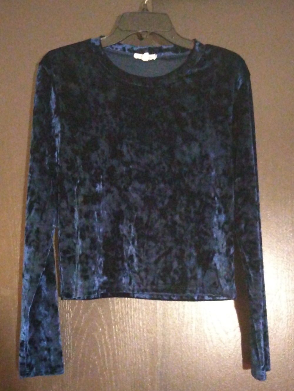Rolla Coster Velvet Long Sleeve Top in Deep Blue Deep Blue